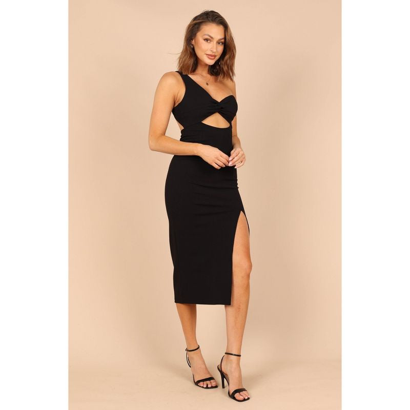 Petal & Pup Larlan One Shoulder Dress in Black